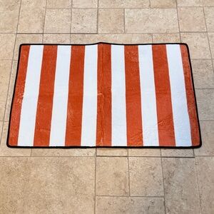 Red and White Striped Mat